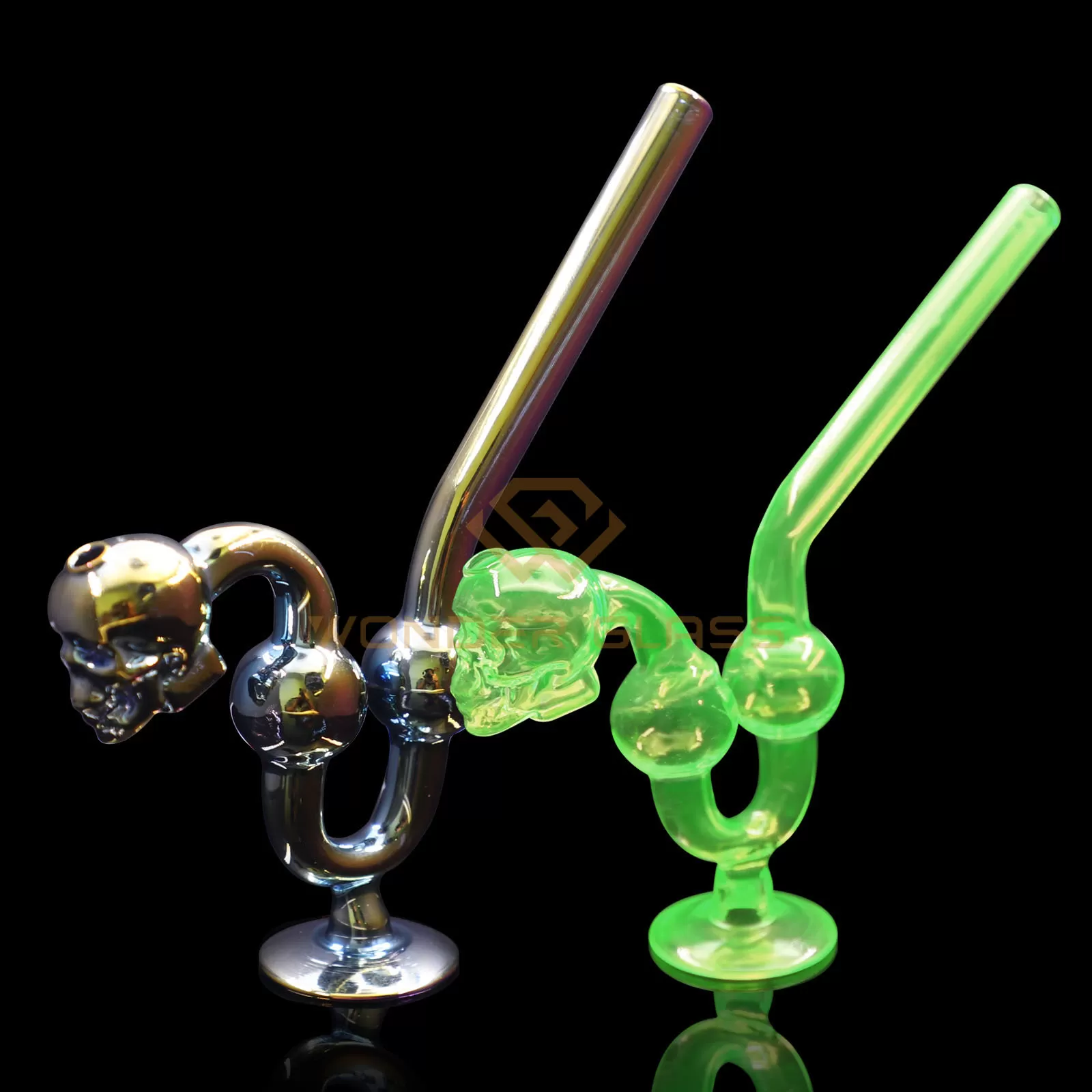 A6-ES skull head with stand oil burner hookah pipe