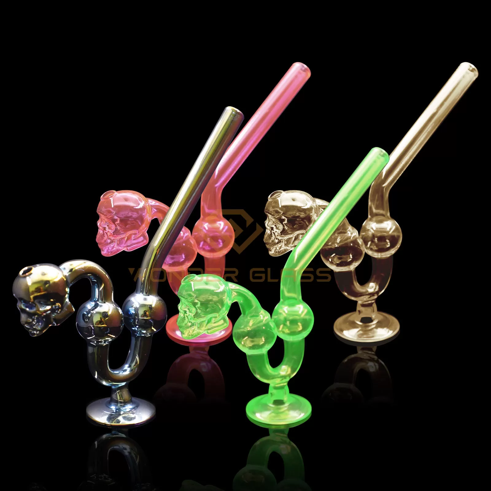 A6-ES skull head with stand oil burner hookah pipe