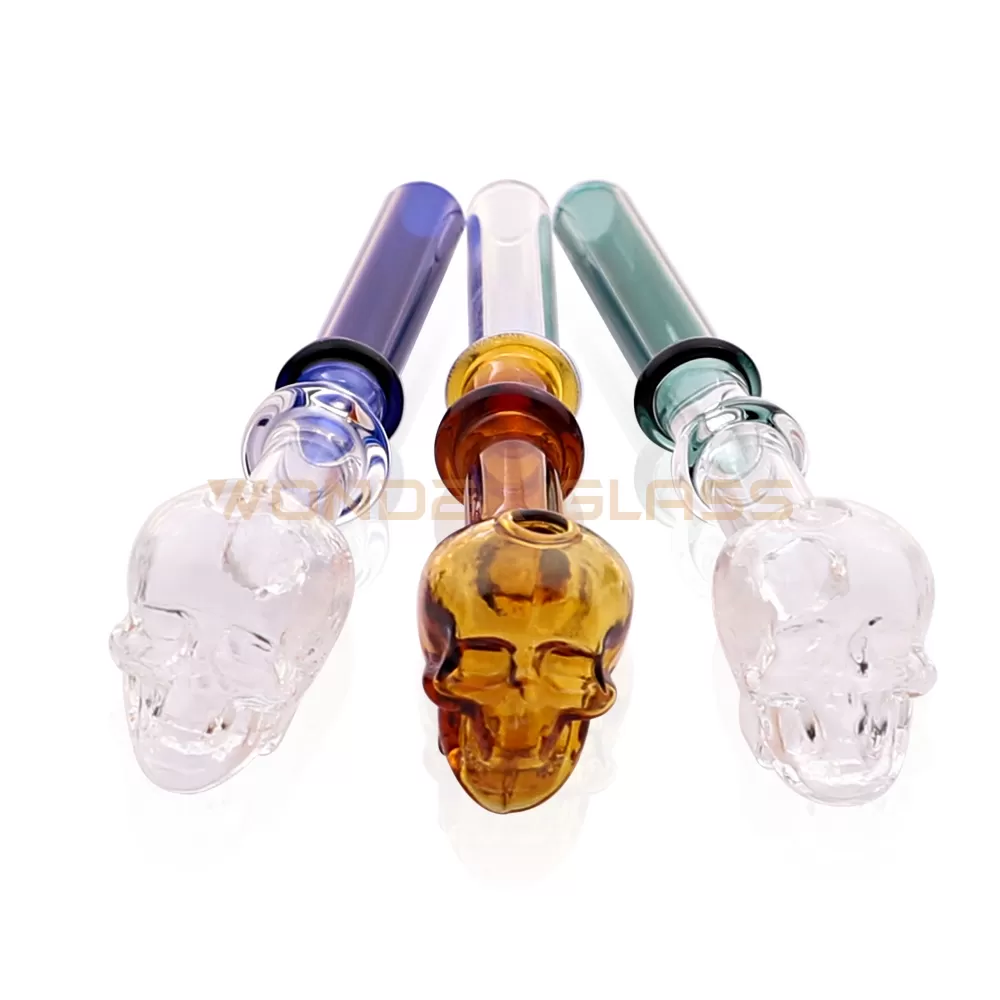 GO804-6 skull Pyrex Glass Pipe Oil Burner pipe