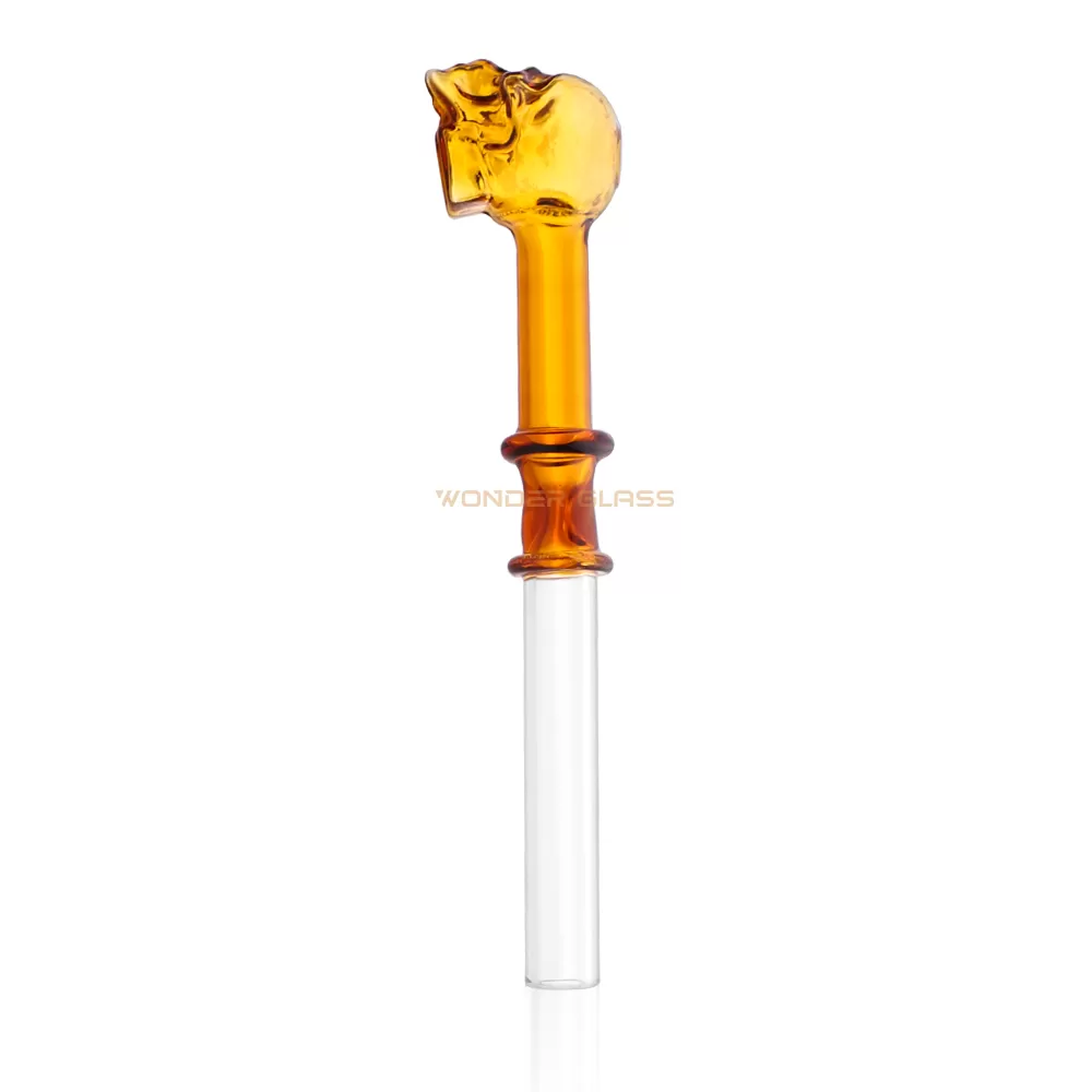 GO804-6 skull Pyrex Glass Pipe Oil Burner pipe